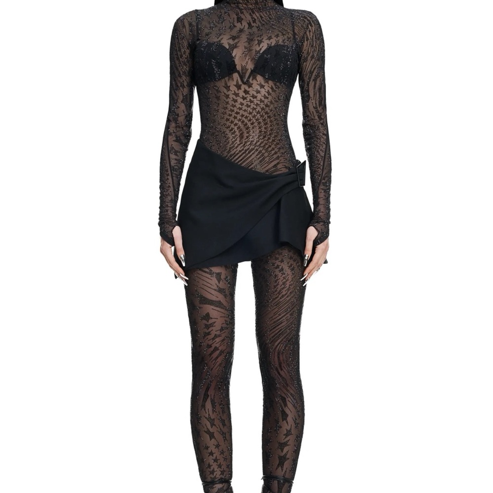 Mugler & HM Sheer Black Patterned tights